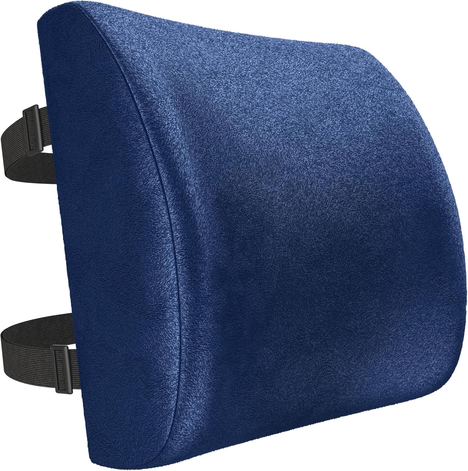 Lumbar Support Cushion, Back Support for Office Chair and Car Seat, Back Rest for Gaming Chair, Memory Foam Pillow, Desk Chair Cushion, Breathable & Washable Cover, Adjustable Straps