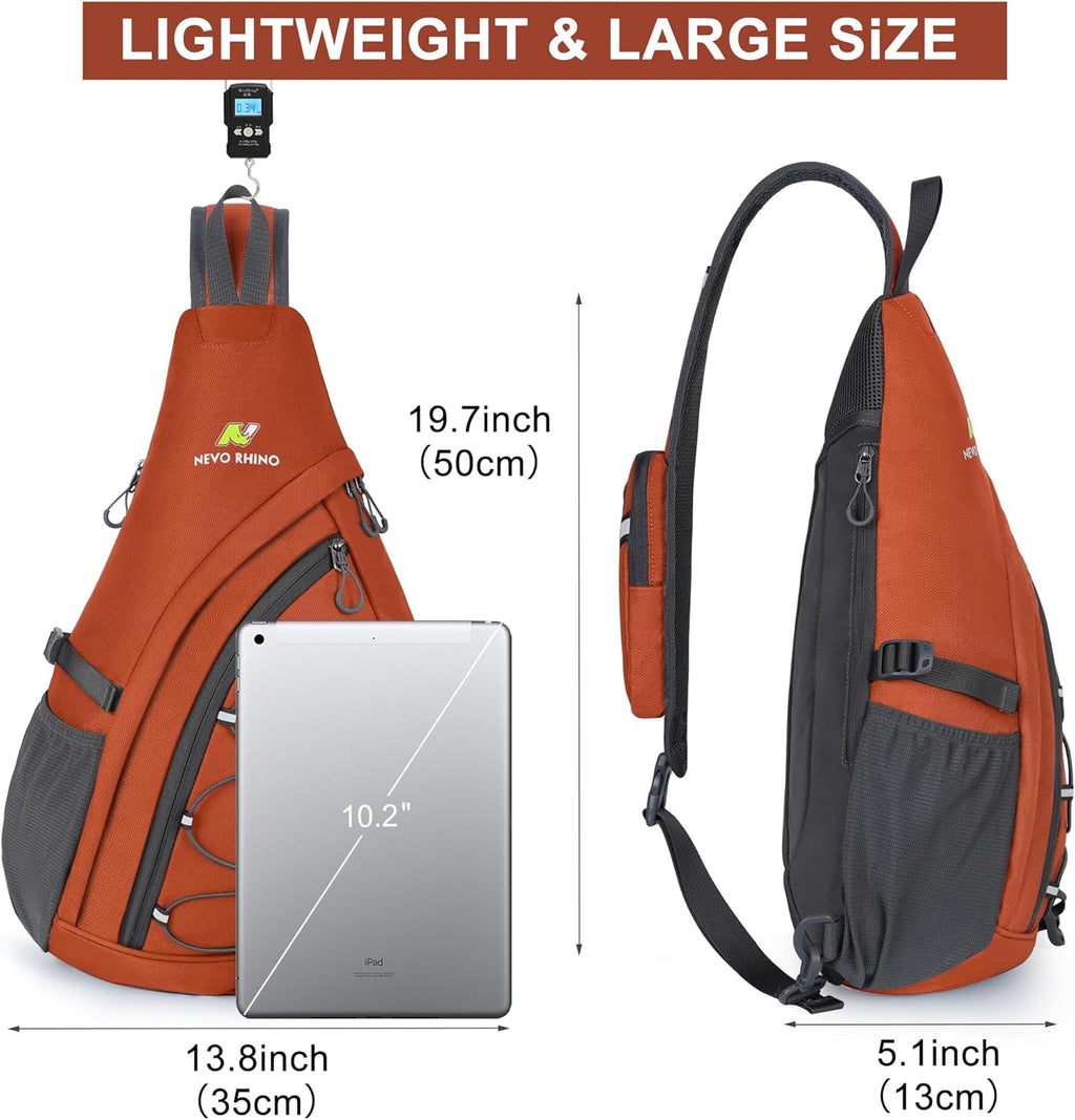 NEVO RHINO Crossbody Sling Backpack 18L Large Sling Bag for Men with Phone Pocket Shoulder Bag for Men, Women Sport Daypack