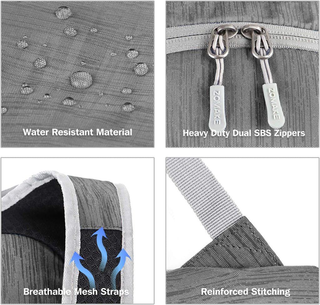 Ultra Lightweight Packable Backpack 18L, Small Foldable Hiking Backpacks Water Resistant Folding Daypack for Travel(Medium Grey)