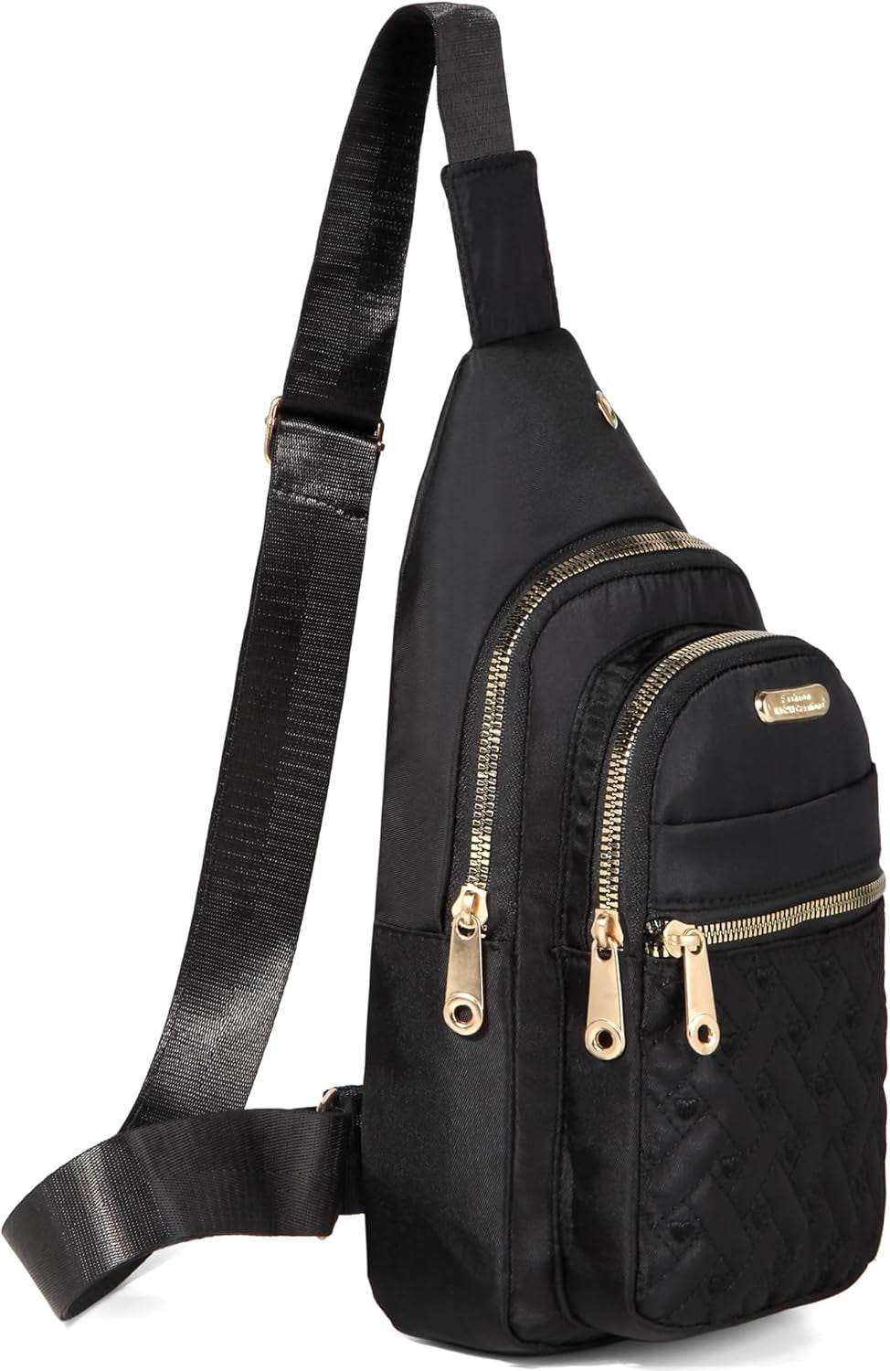 Small Sling Backpack Crossbody Sling Bag Fanny Pack Cross Body Bag for Outdoors Hiking Traveling - Black