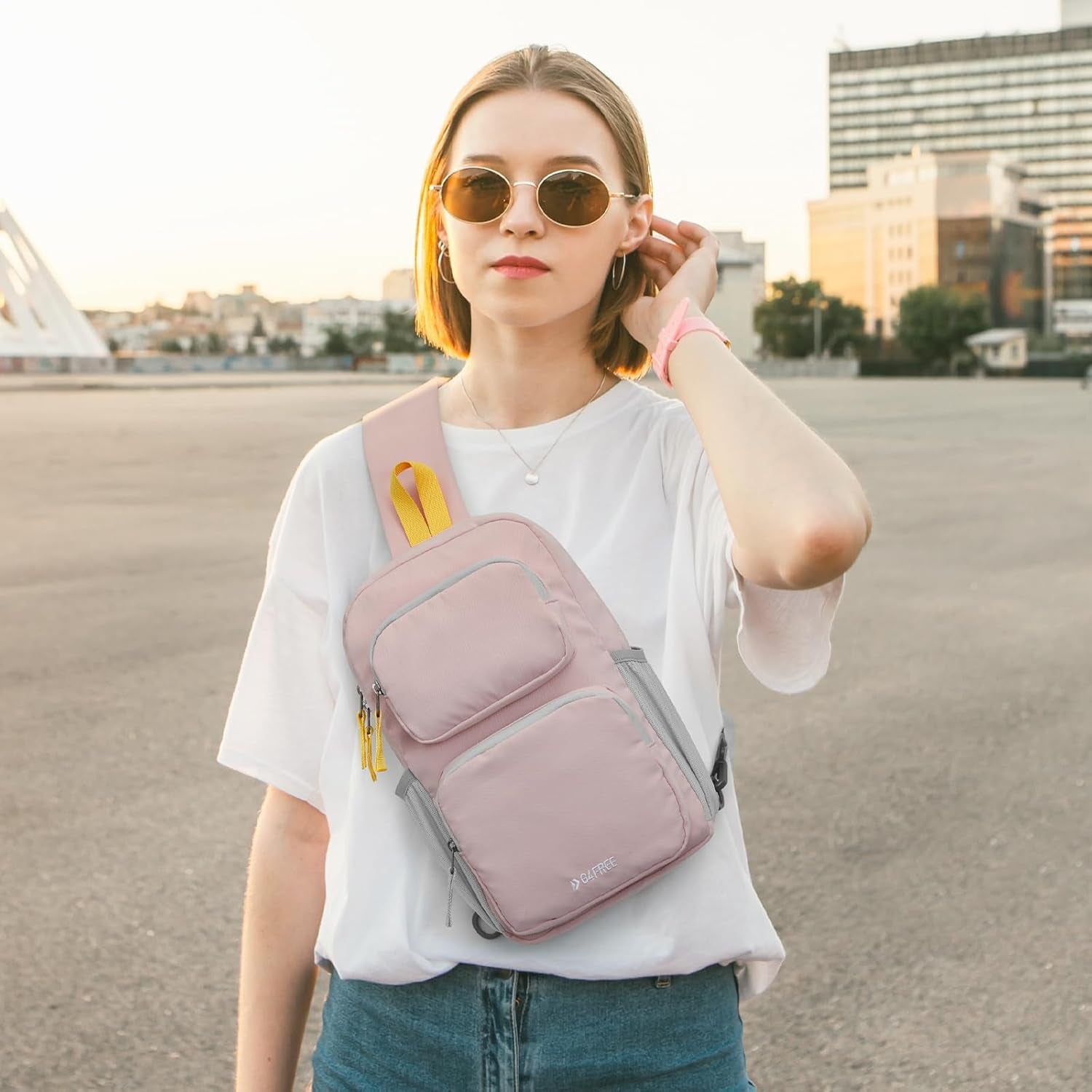 Sling Bag, Lightweight Crossbody Backpack RFID Blocking Chest Shoulder Bag for Travel Sports