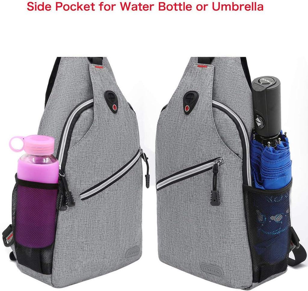 Rope Sling Backpack (Up to 13 Inch), Multipurpose Crossbody Chest One Shoulder Outdoor Travel Hiking Daypack