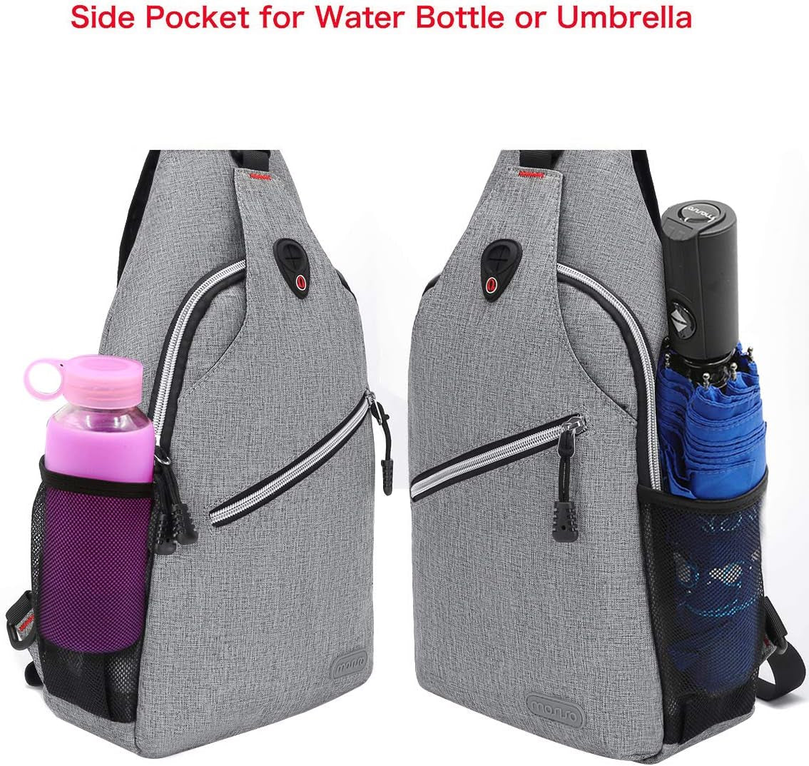 Rope Sling Backpack (Up to 13 Inch), Multipurpose Crossbody Chest One Shoulder Outdoor Travel Hiking Daypack