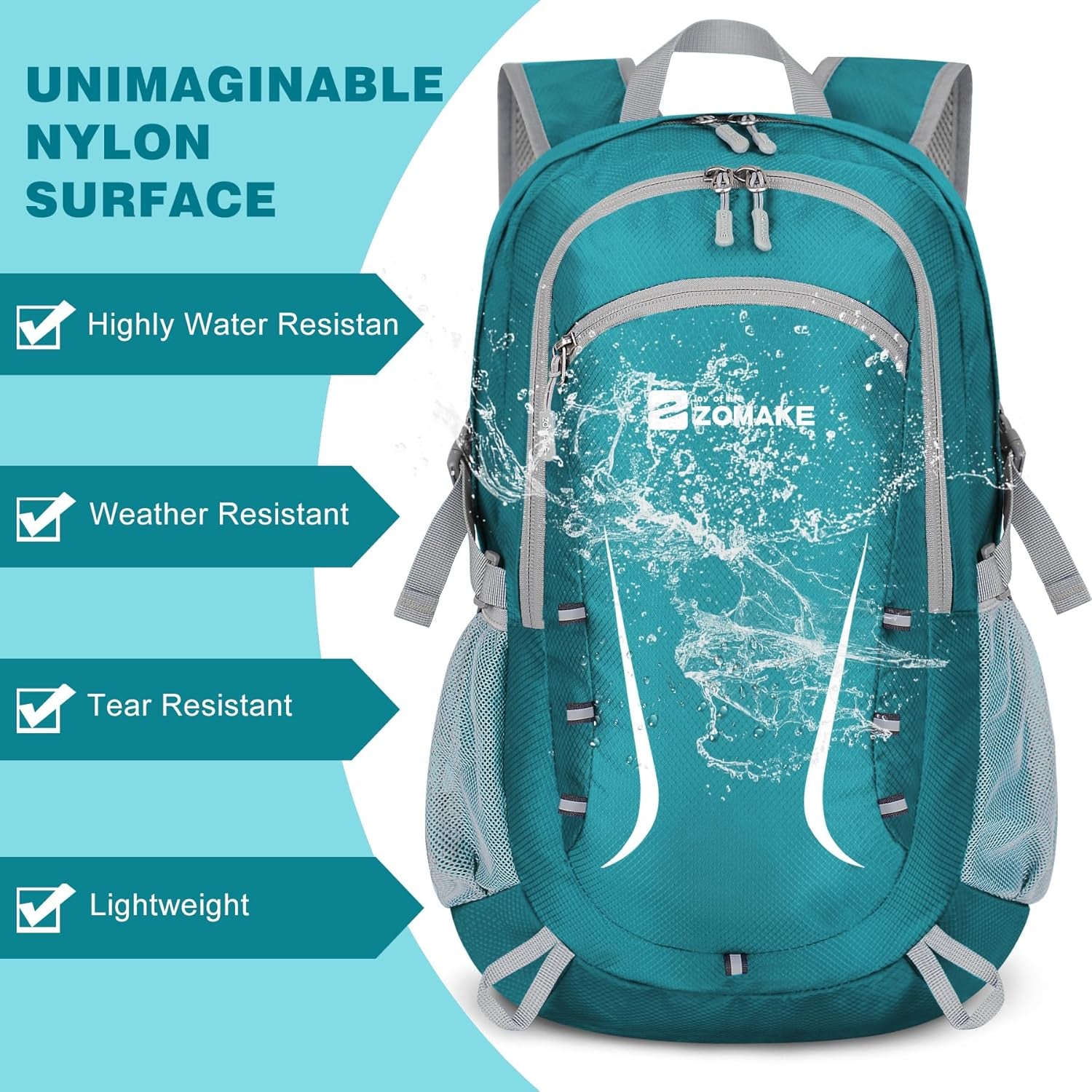 Lightweight Packable Backpack 35L, Foldable Backpacks Water Resistant Collapsible Light Daypack for Hiking