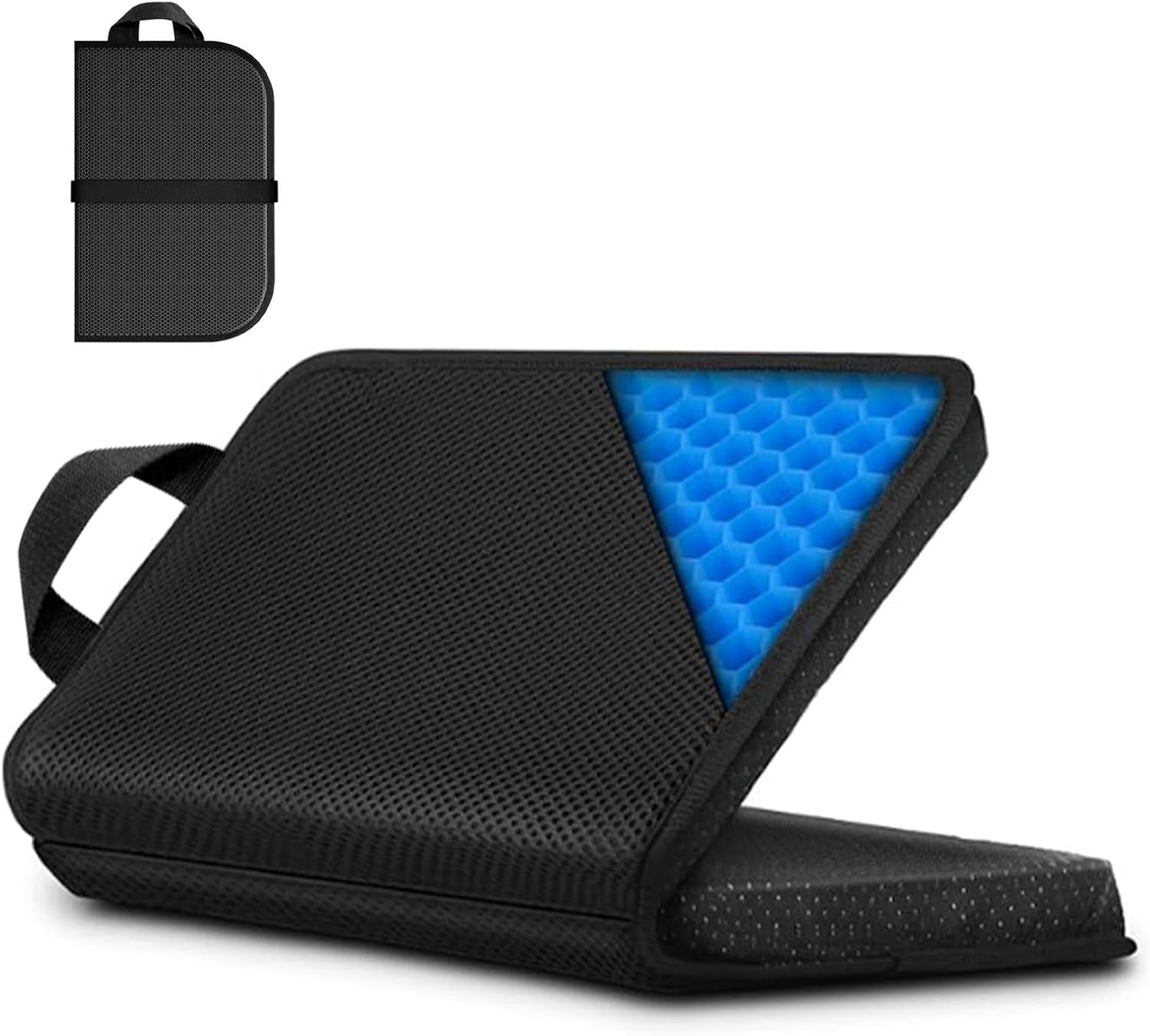 Gel Seat Cushion, Foldable Chair Cushions for Long Sitting, Breathable Cooling Summer Design Large Thick Ergonomic Support for Wheelchair Car Airplane and Office Use Accessories