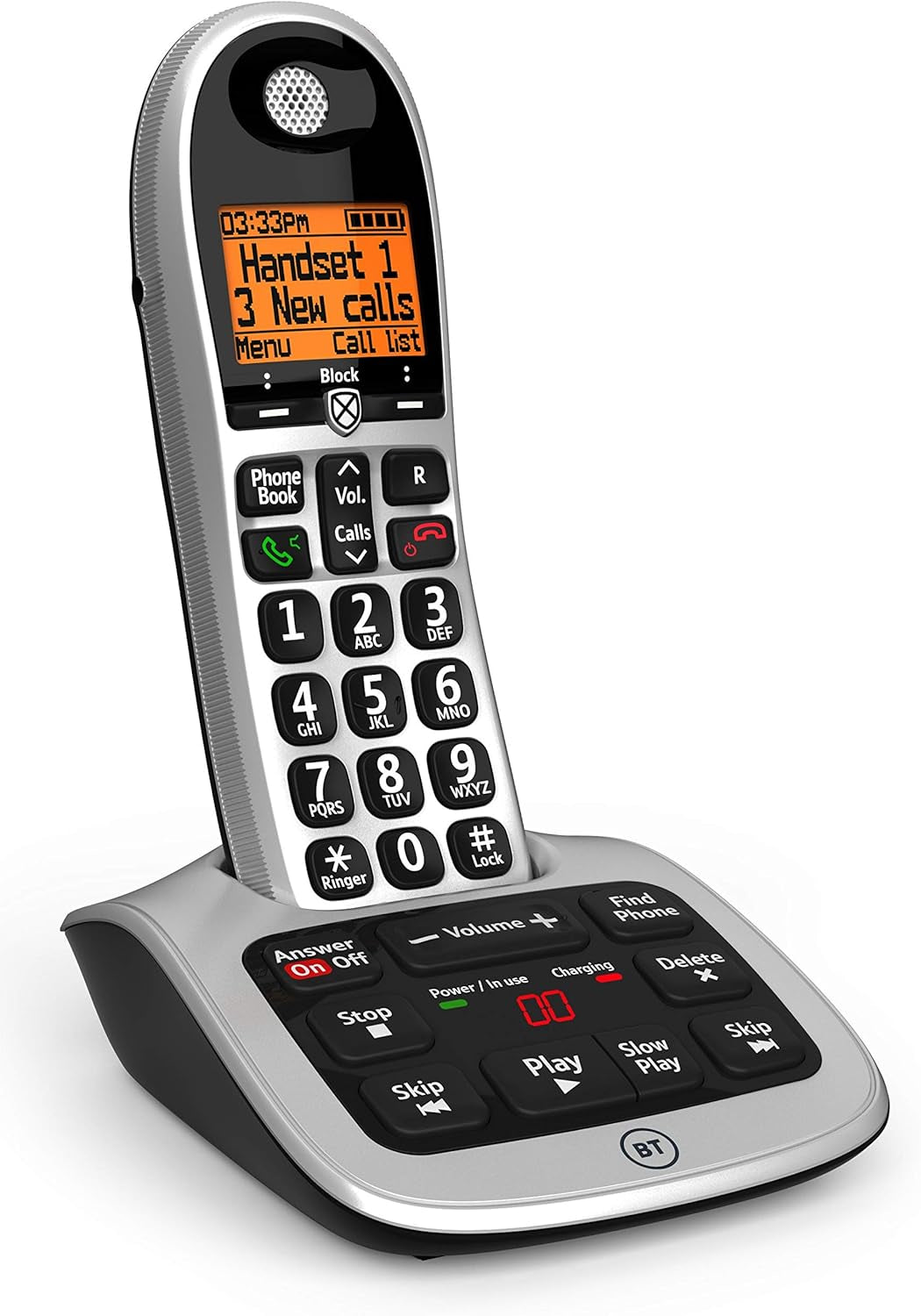 4600 Cordless Landline House Phone with Big Buttons, Advanced Nuisance Call Blocker, Digital Answer Machine, Single Handset Pack