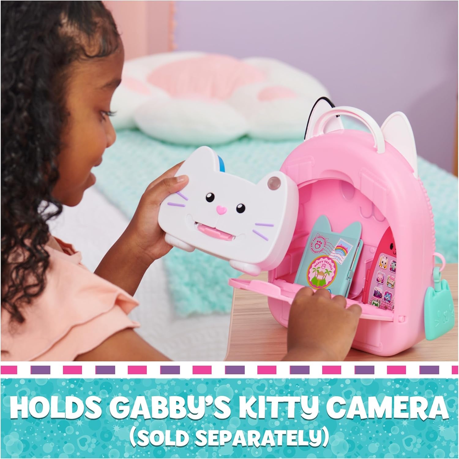 , Gabby Girl On-The-Go Travel Set, Pretend Play Travel Toys, Toy Passport, Toy Phone and Compass Charm, Kids Toys for Girls & Boys 3+