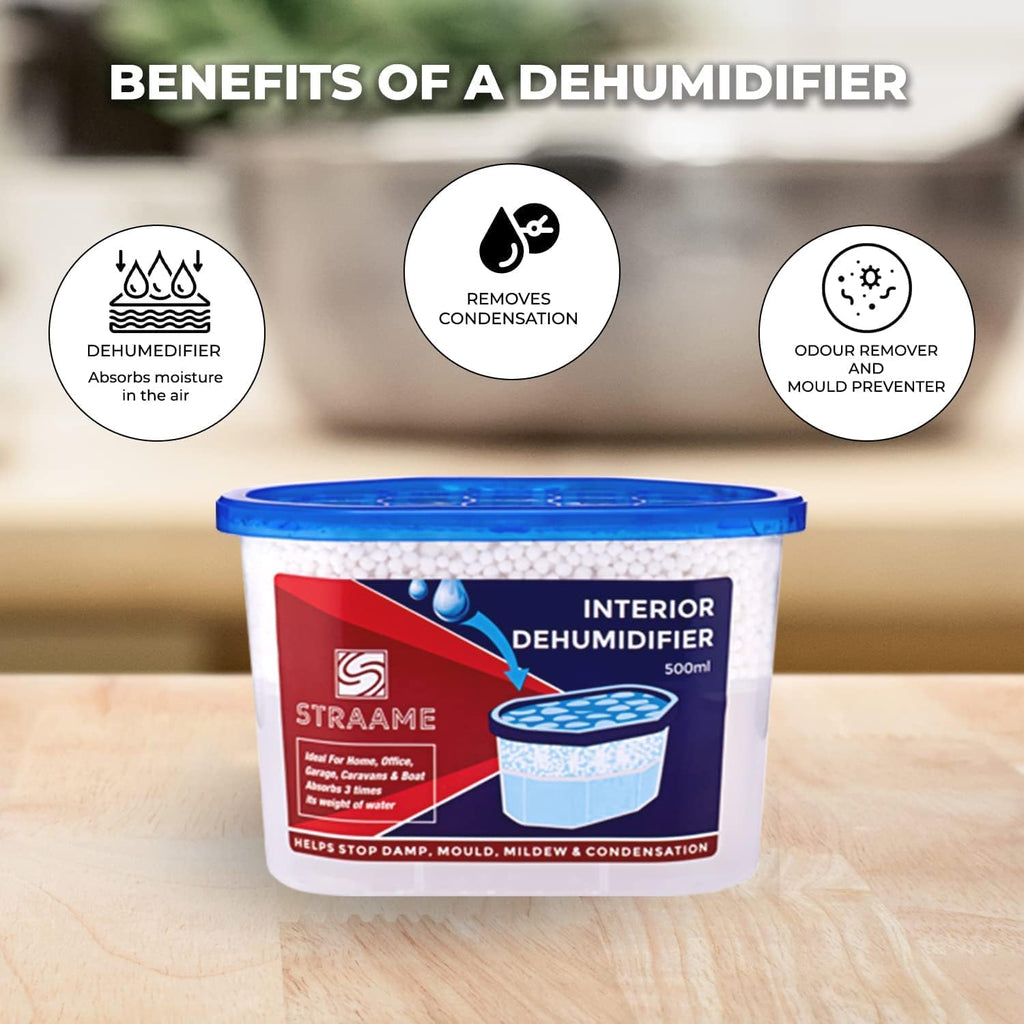 Home | Interior Dehumidifier | Helps Prevent Damp, Mildew, Mould and Condensation | Long Lasting | Hydrophilic Crystals | Ideal for Any Room | (Interior, 5)