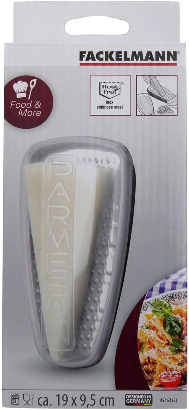 Parmesan Cheese Grater with Container,Transparent/Black/Silver,19X9.5X7Cm