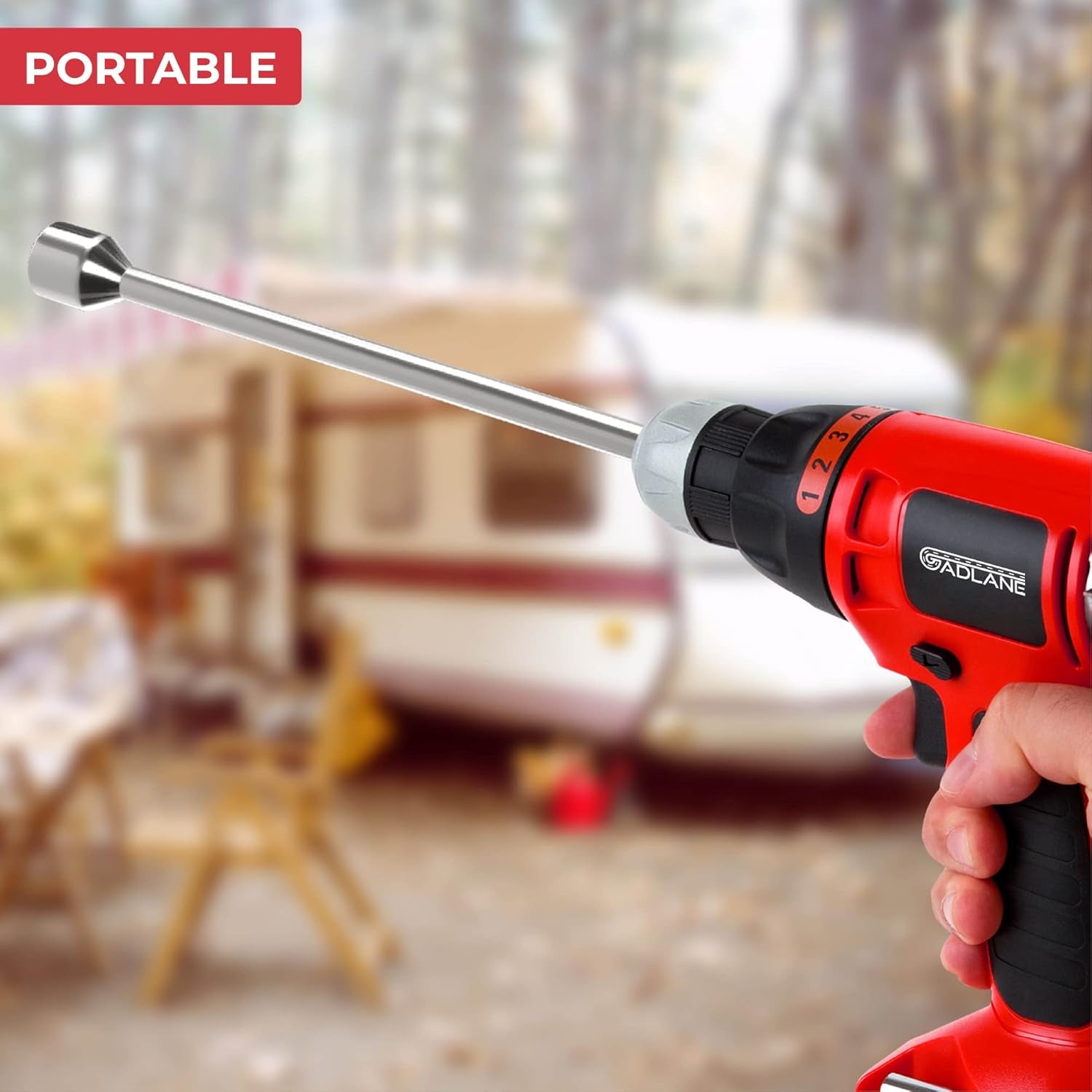 30Cm Corner Steady Caravan Leg Winder Drill Attachment - Stand Jack Extension Socket 19Mm Electric Drill Attachment - Caravan Drill Leg Winder Adapter for Caravan Corner Steadies - 30Cm