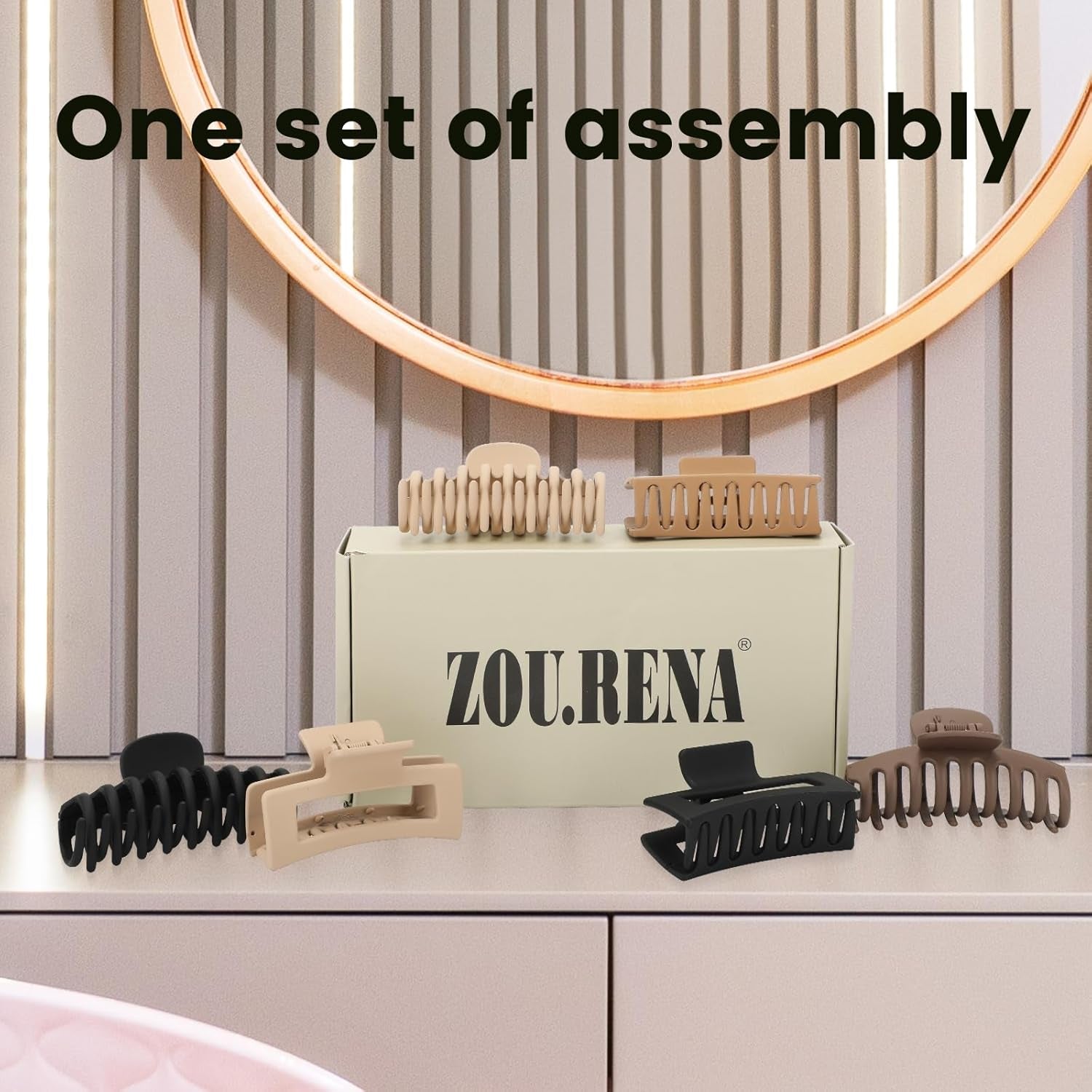 Hair Claw Clips for Women Short Thin Hair 3.35 Inch(8.5 Cm), Hair Clips for Girls Long Thick Hair Strong Hold 8 Pieces Neutral Color