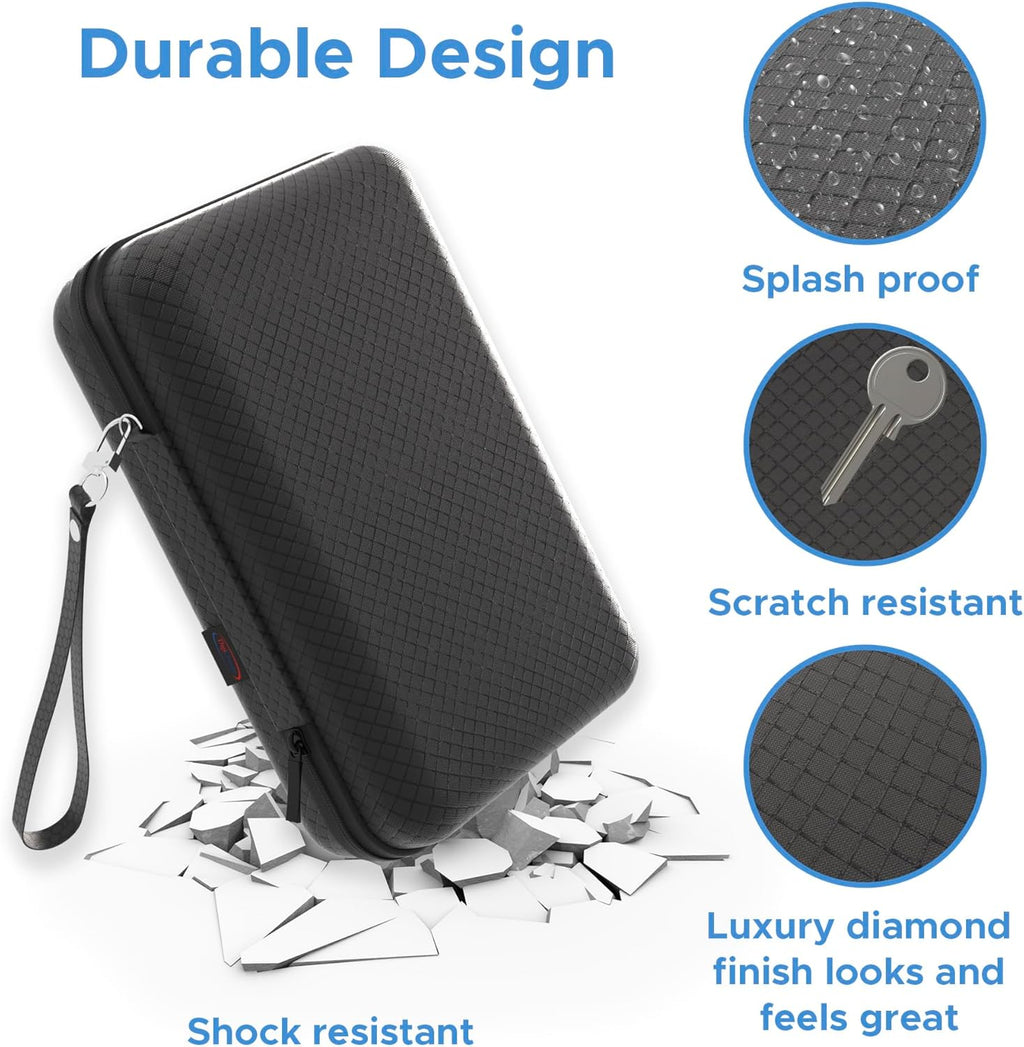 Black Hard Carry Case for Tomtom Go Superior 6’’ Classic 2Nd Gen Lite 6’’ Advanced Premium Basic Essential 6 Inch Discover 6’’ Go Camper Tour GO 6200 6250 Go Professional Tom Tom Sat Nav