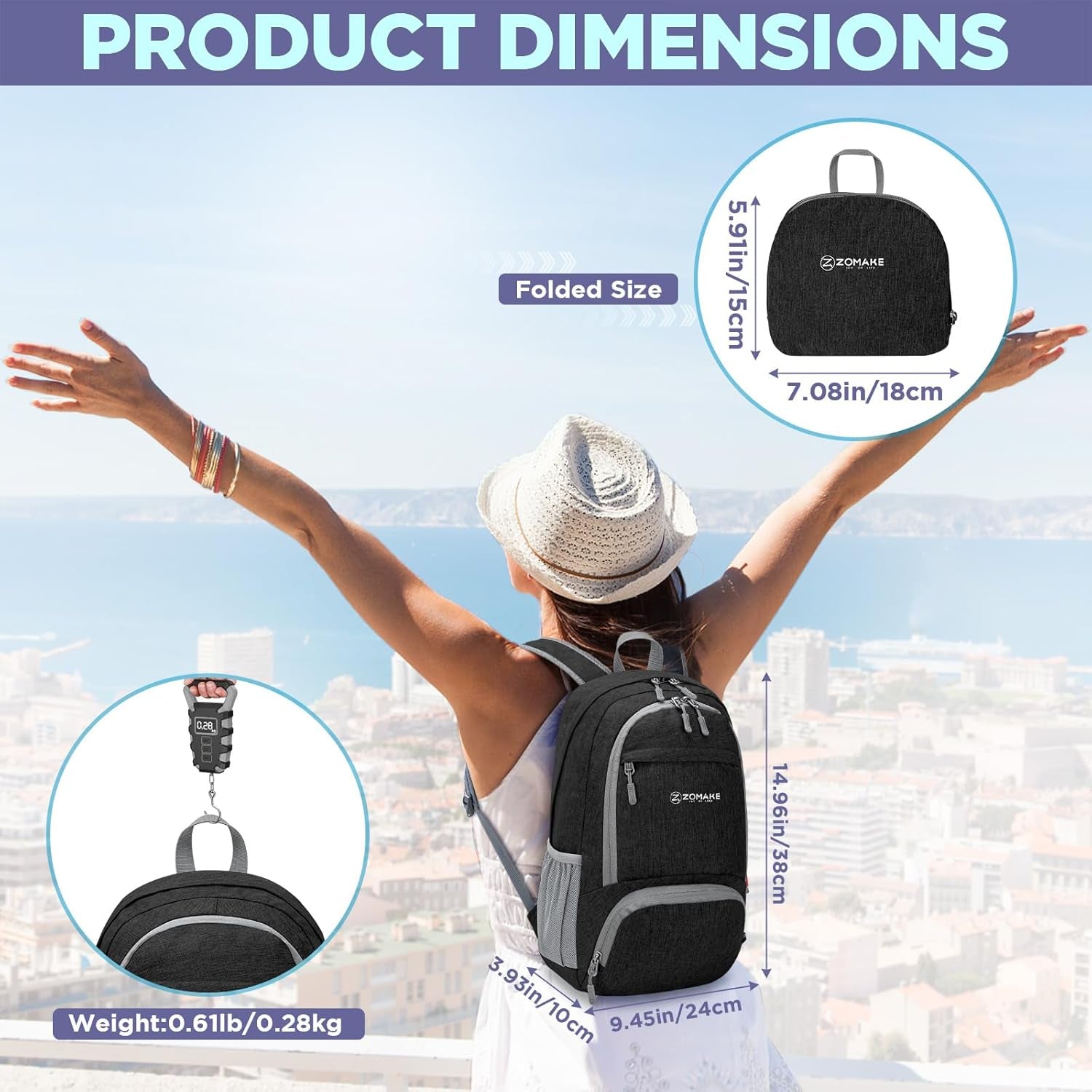 20L Lightweight Packable Hiking Backpack - Small Travel Hiking Daypack - Tear Resistant Foldable Day Pack for Camping