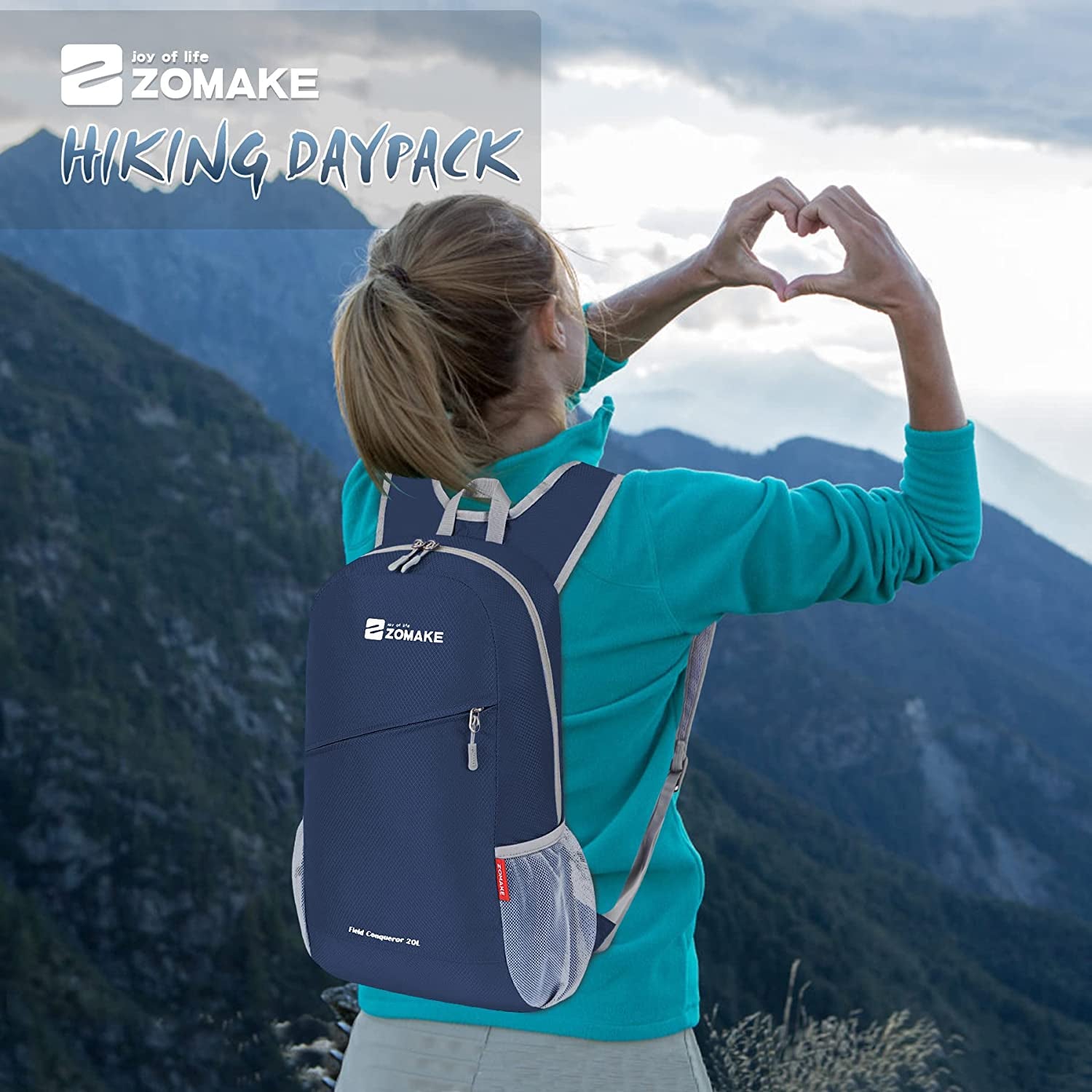 Lightweight Packable Backpack 20L, Foldable Backpacks Small Daypack for Hiking Water Resistant Day Bag for Travel