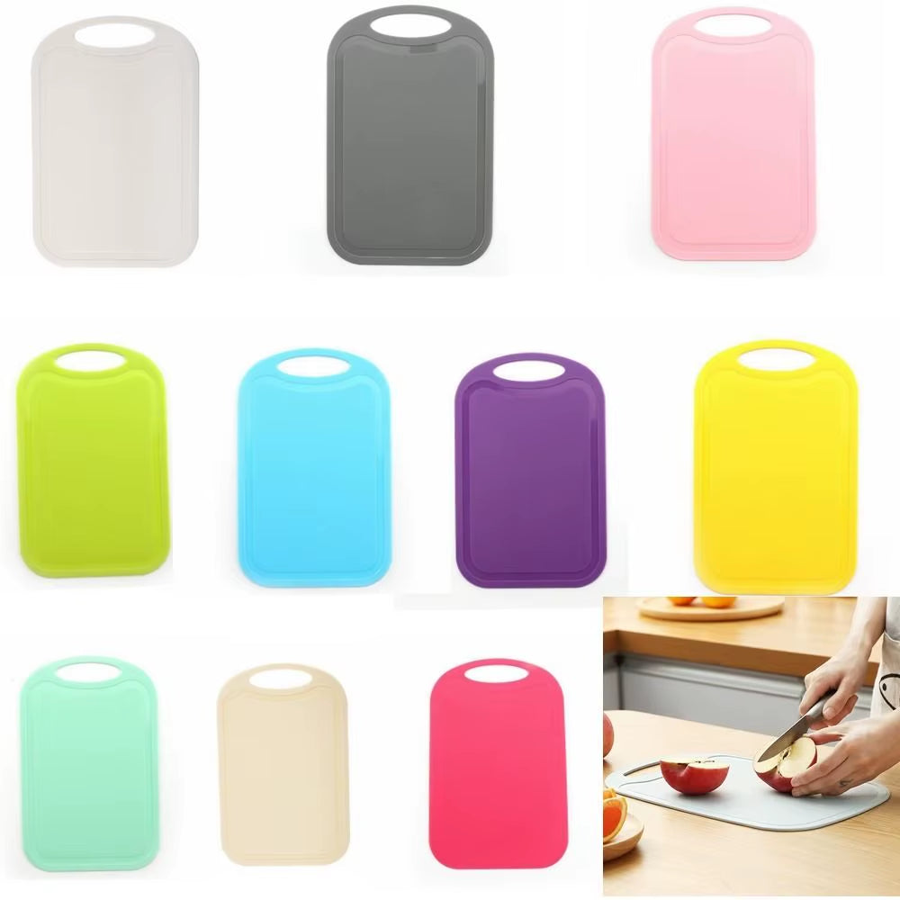 Rectangle Nonslip Plastic Cutting Board Handle with Groove Chopping Board Hangable Frosted Texture Chopping Block Meat Fruit
