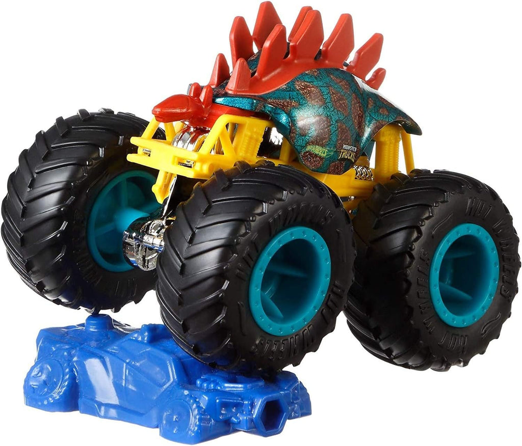 Monster Trucks Set, 1 Toy Truck in 1:64 Scale & 1 Crushable Car, Vehicle Play for Kids & Collectors (Styles May Vary)