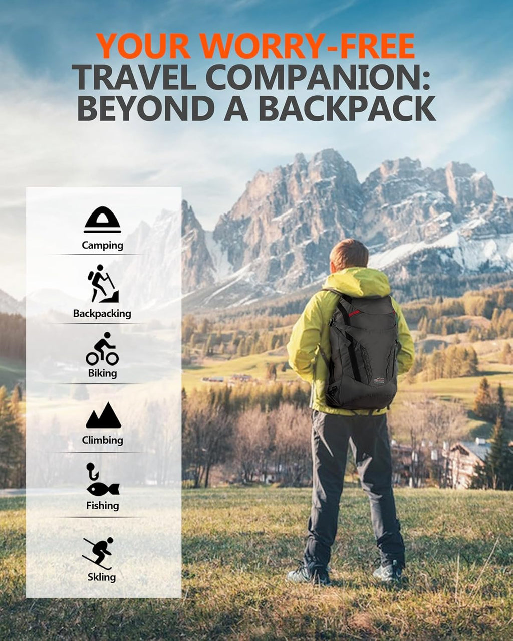 MANUEKLEAR 28L Small Hiking Backpack Men, Packable Backpack Outdoor Waterproof Backpack for Women and Men, Lightweight Backpack for Travel Daypack