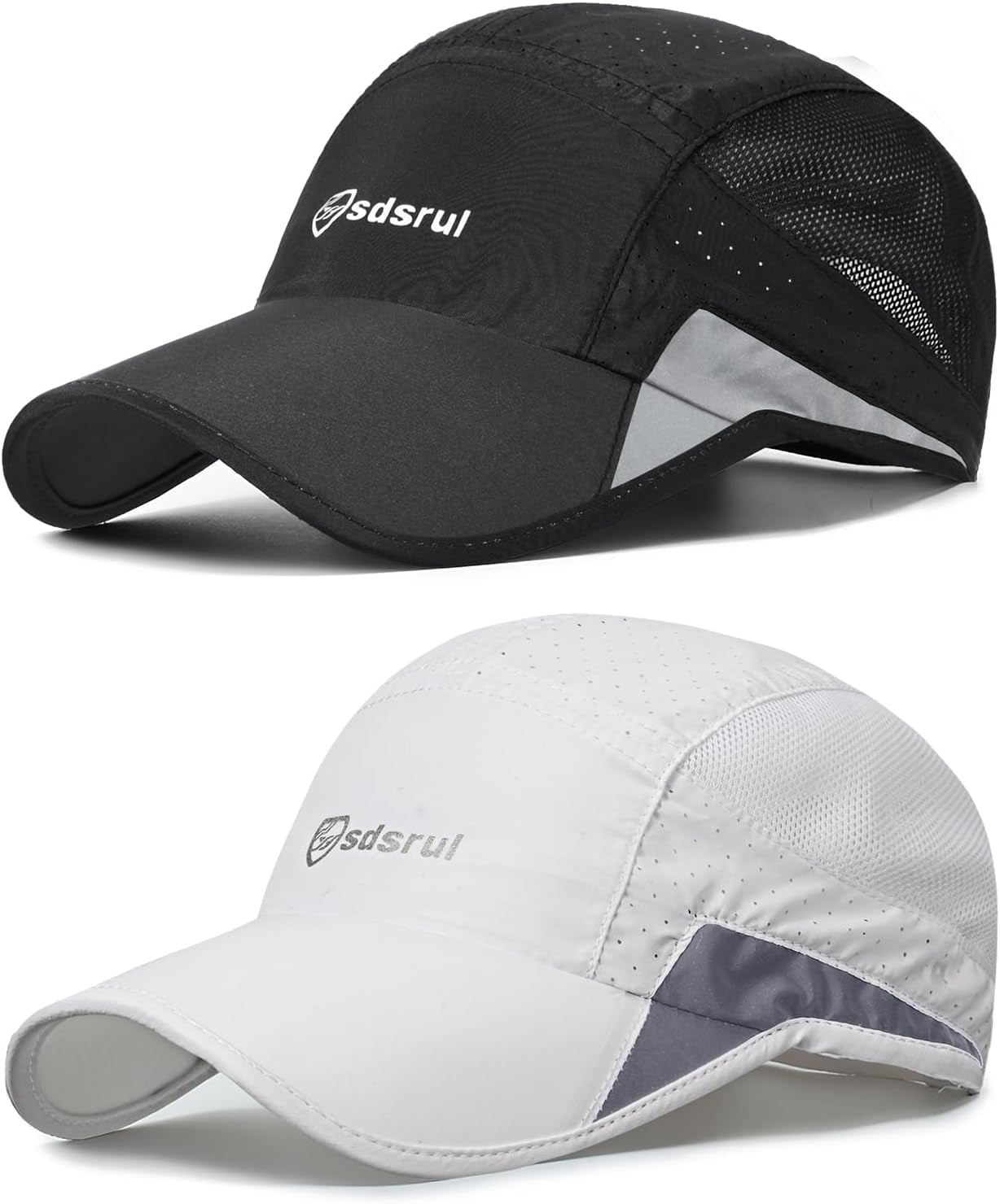 2 Packs Quick Dry Mens Baseball Cap,Sports Lightweight Running Caps Hat,Breathable Folding Mesh Adjustable Sun Hats, Summer UV Protection Outdoor Hats for Hiking Walking Climbing Fishing