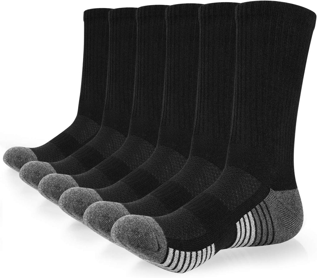 Sports Socks Thick Cushion Walking Thermal Crew Athletic Socks for Outdoor Work Hiking Trainer (6 Pairs)