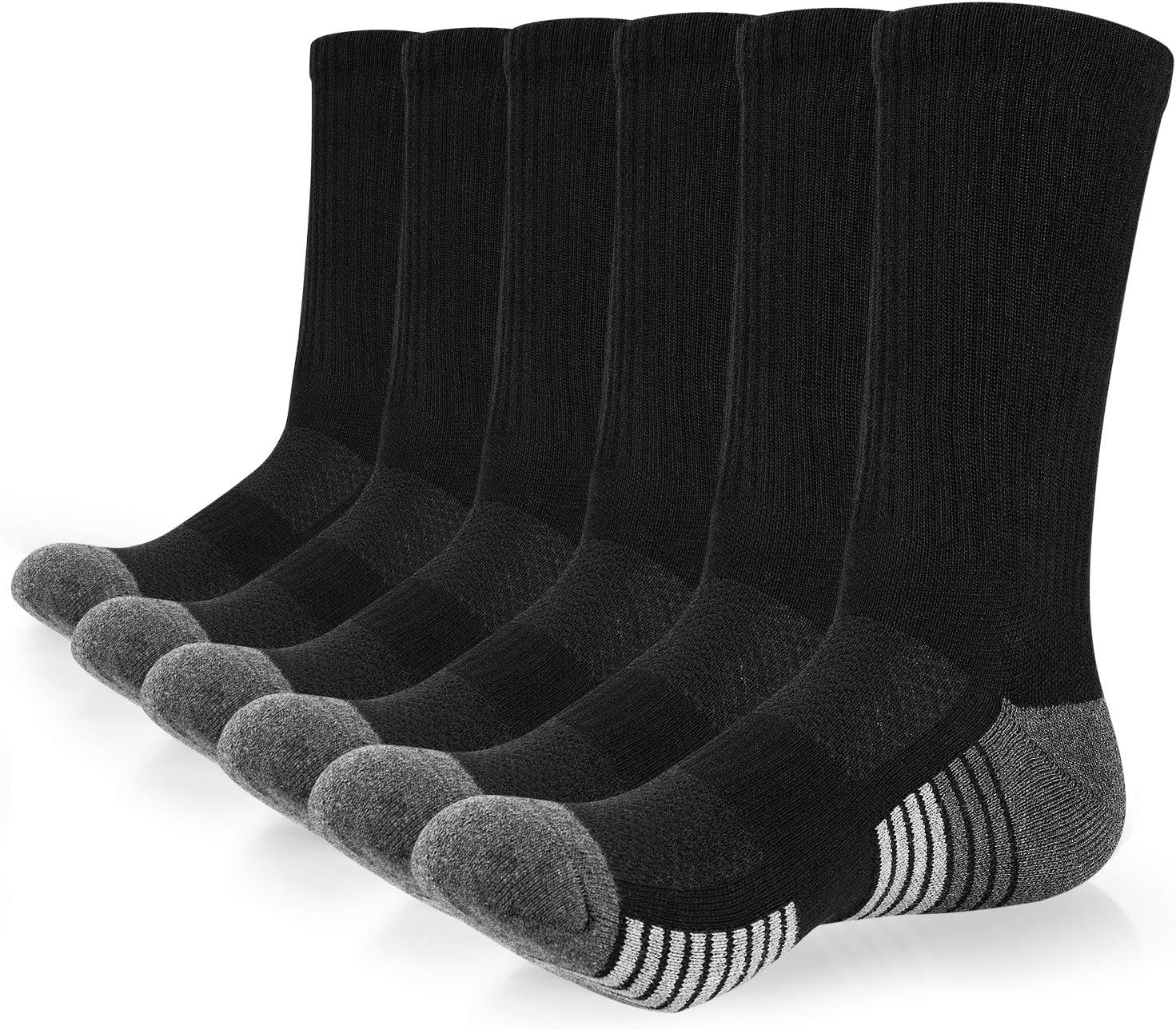 Sports Socks Thick Cushion Walking Thermal Crew Athletic Socks for Outdoor Work Hiking Trainer (6 Pairs)