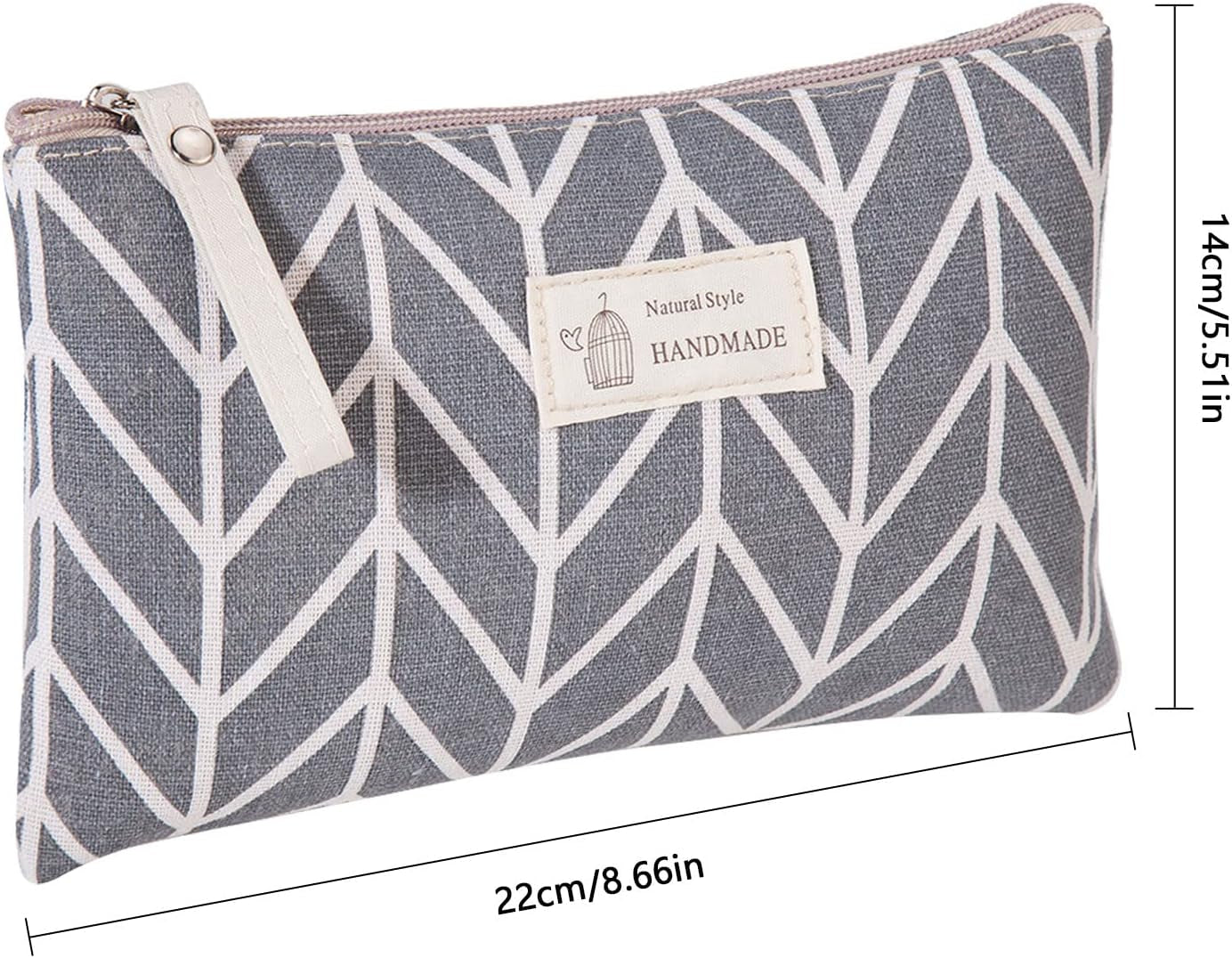 Canvas Cosmetic Bag, 2 PCS Portable Women Purses, Printed Makeup Bag Pouch Multifunctional Travel Toiletry Bag with Zipper for Cosmetics Keys Cards