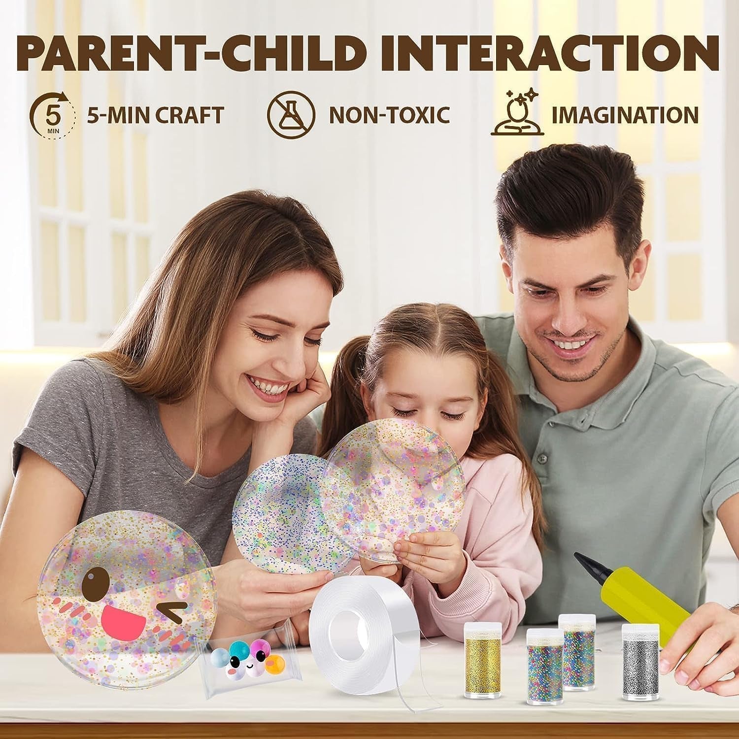 Nano Tape Bubble Kit - Water Balloon Version with 9.8Ft Double Sided Tape & Syringe Toy, Craft Kit for Kids 4-8, Girls Toys, Gifts for Girls Boys 4, 5, 6, 7, 8, 9, 10, 11, 12 Years Old