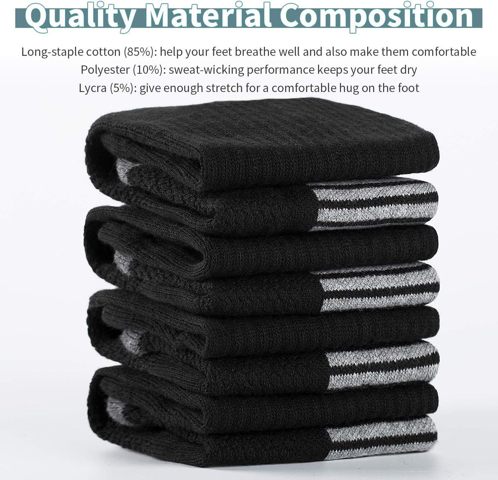 Sports Socks Thick Cushion Walking Thermal Crew Athletic Socks for Outdoor Work Hiking Trainer (6 Pairs)