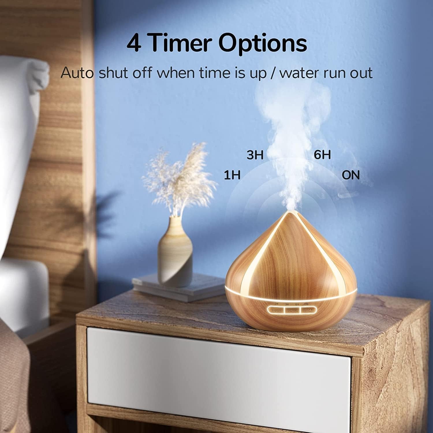 500ML Scented Oil Diffusers with 8 Essential Oils Set, Aromatherapy Diffusers Air Freshener, Diffusers with Remote Control, 4 Timer, Auto-Waterless Shut-Off for Bedroom, Large Room