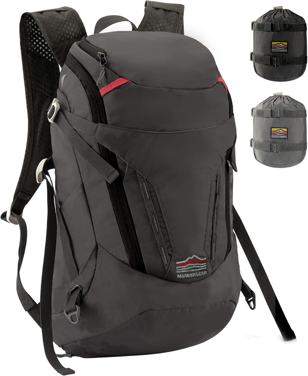 MANUEKLEAR 28L Small Hiking Backpack Men, Packable Backpack Outdoor Waterproof Backpack for Women and Men, Lightweight Backpack for Travel Daypack
