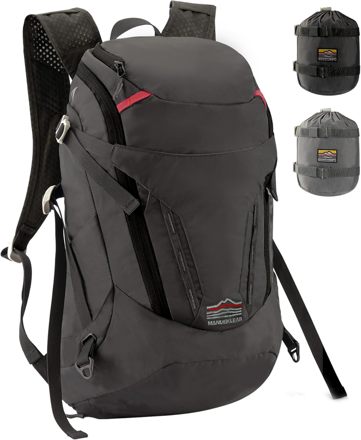 MANUEKLEAR 28L Small Hiking Backpack Men, Packable Backpack Outdoor Waterproof Backpack for Women and Men, Lightweight Backpack for Travel Daypack