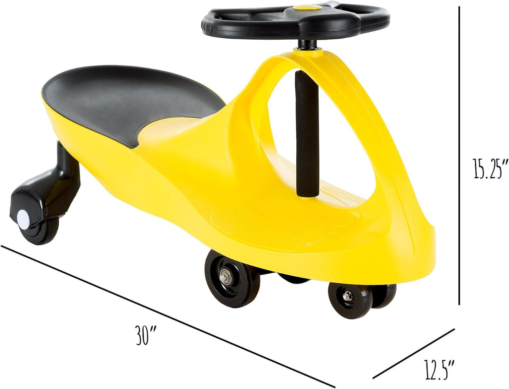 Wiggle Car - Ride on Toy for Ages 3 and up - Toddler Ride on Toys with No Batteries, Gears or Pedals Just Twist, Wiggle, and Go by Lil’ Rider (Yellow)