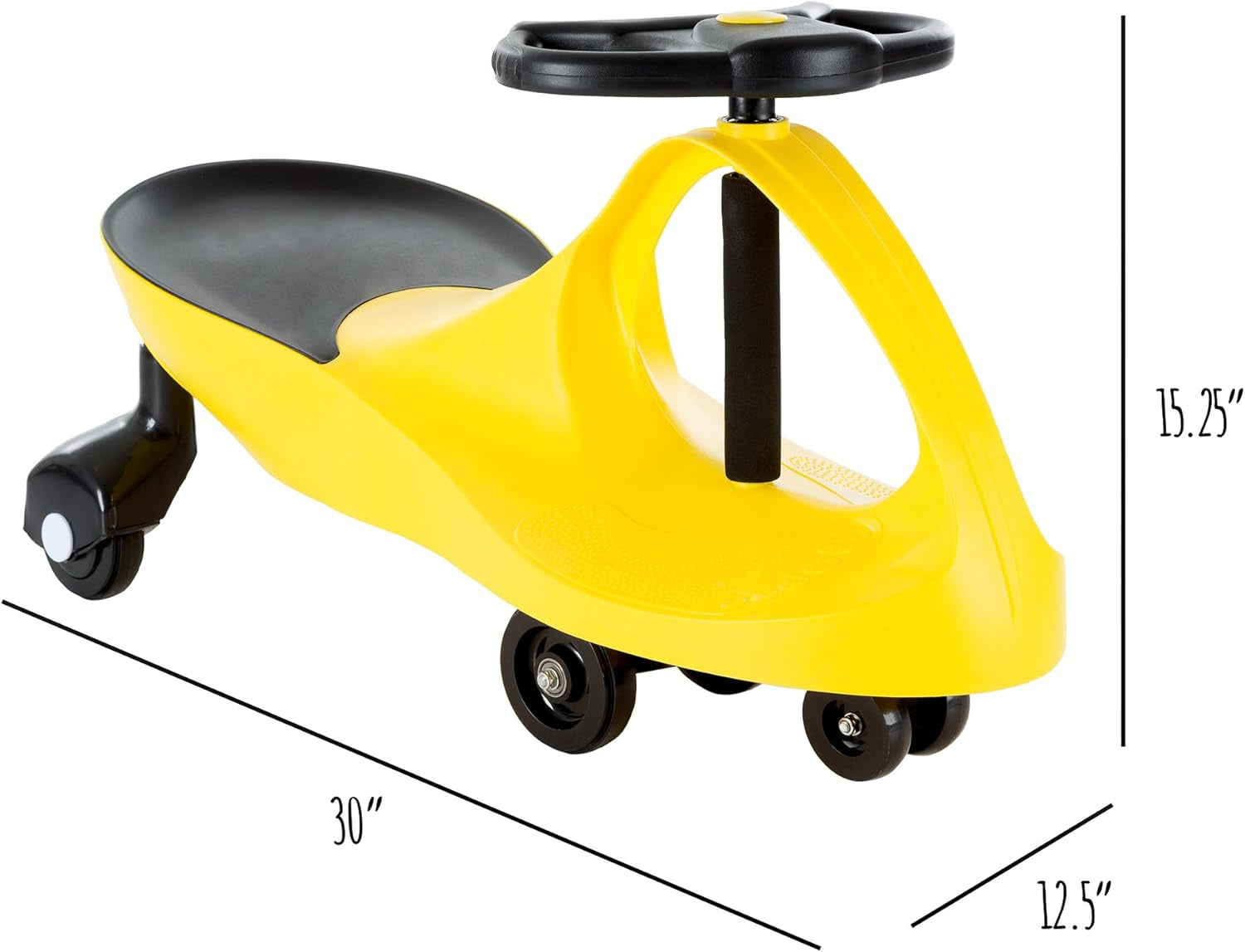 Wiggle Car - Ride on Toy for Ages 3 and up - Toddler Ride on Toys with No Batteries, Gears or Pedals Just Twist, Wiggle, and Go by Lil’ Rider (Yellow)