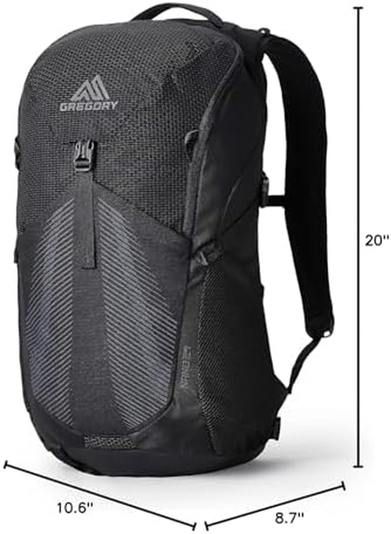 Nano 24L Unisex Day Hiking/Commuter/Active Travel Backpack, Breathable Backpanel, Hydration Port, One Size Fits All, Obsidian Black