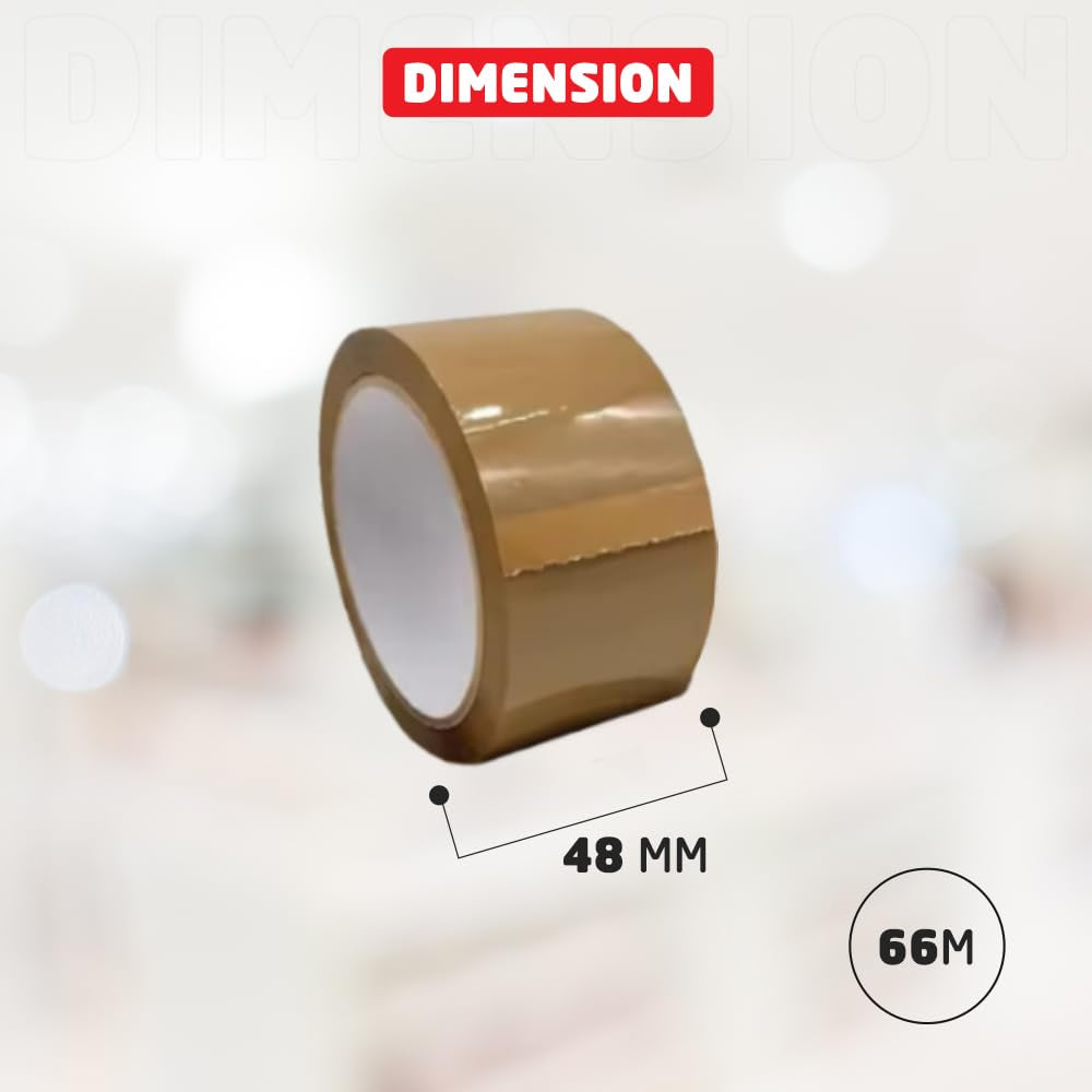 12 Rolls Brown Tape for Packing 48Mm X 66M|Premium Quality Tape |54 Microni Heavy Duty|Deal for Moving Home|Box Tape