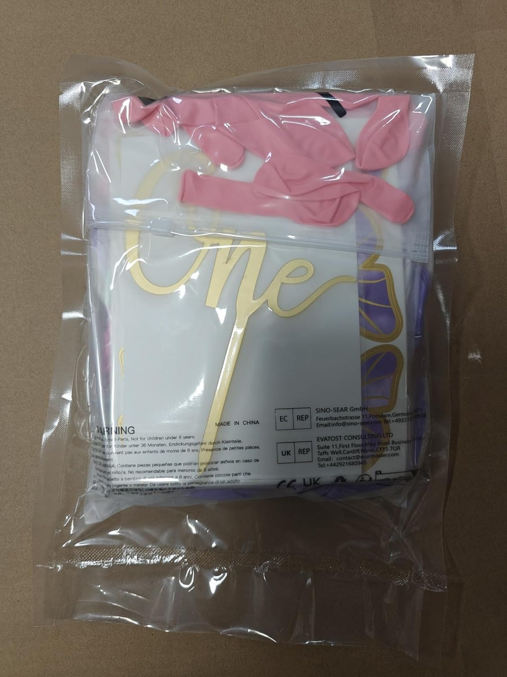 1St Birthday Decorations for Girls - Pink & Purple Butterfly Foil Balloons, Happy Birthday Banner, Number 1 & Butterfly Stickers