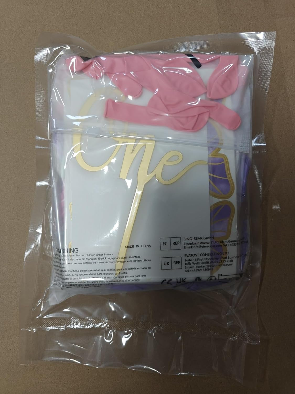 1St Birthday Decorations for Girls - Pink & Purple Butterfly Foil Balloons, Happy Birthday Banner, Number 1 & Butterfly Stickers