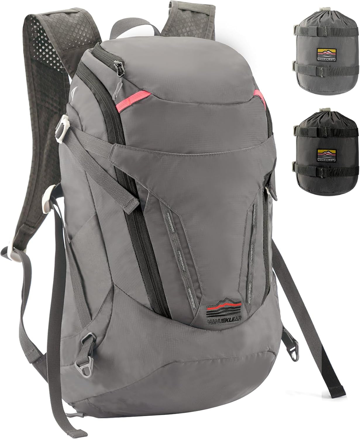 MANUEKLEAR 28L Small Hiking Backpack Men, Packable Backpack Outdoor Waterproof Backpack for Women and Men, Lightweight Backpack for Travel Daypack