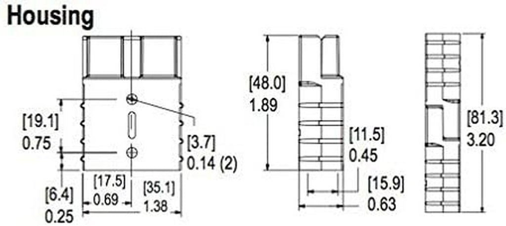 PAIR  SB50-50 AMP 600V Plug - CABLE TERMINAL BATTERY POWER CONNECTOR（GREY） (Φ Medium Cable Range:4.7Mm)