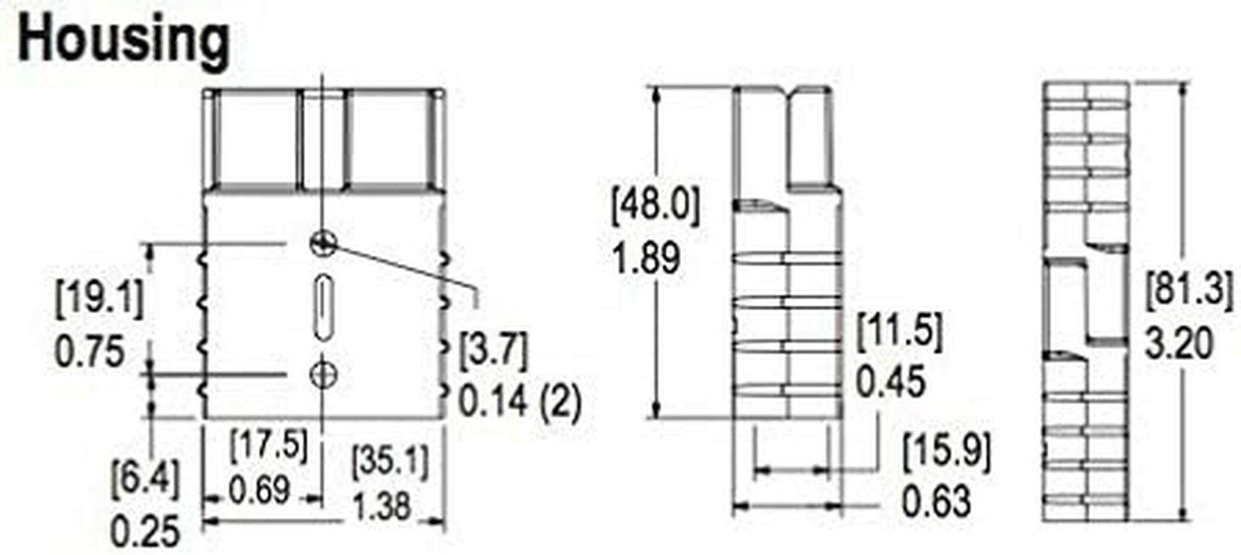 PAIR  SB50-50 AMP 600V Plug - CABLE TERMINAL BATTERY POWER CONNECTOR（GREY） (Φ Medium Cable Range:4.7Mm)