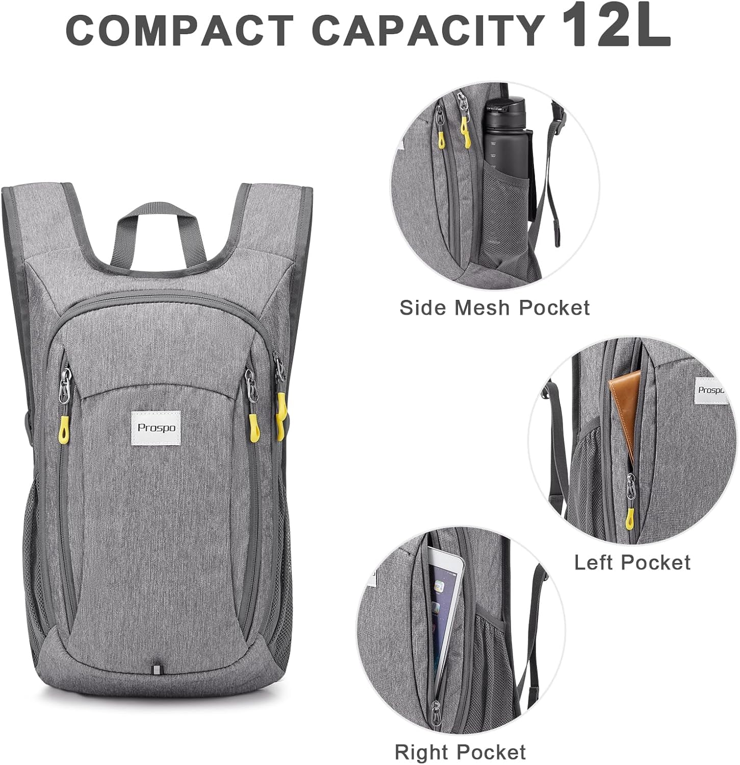 12L Hiking Backpack Small Lightweight Travel Backpack for Women Men Casual Foldable Shoulder Bag