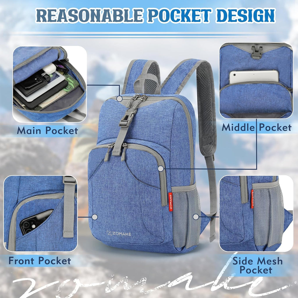 Ultra Lightweight Backpack 10L, Small Hiking Daypack Water Resistant Travel Daybag Ultra Light Backpacks for Hiking (Dark Blue)