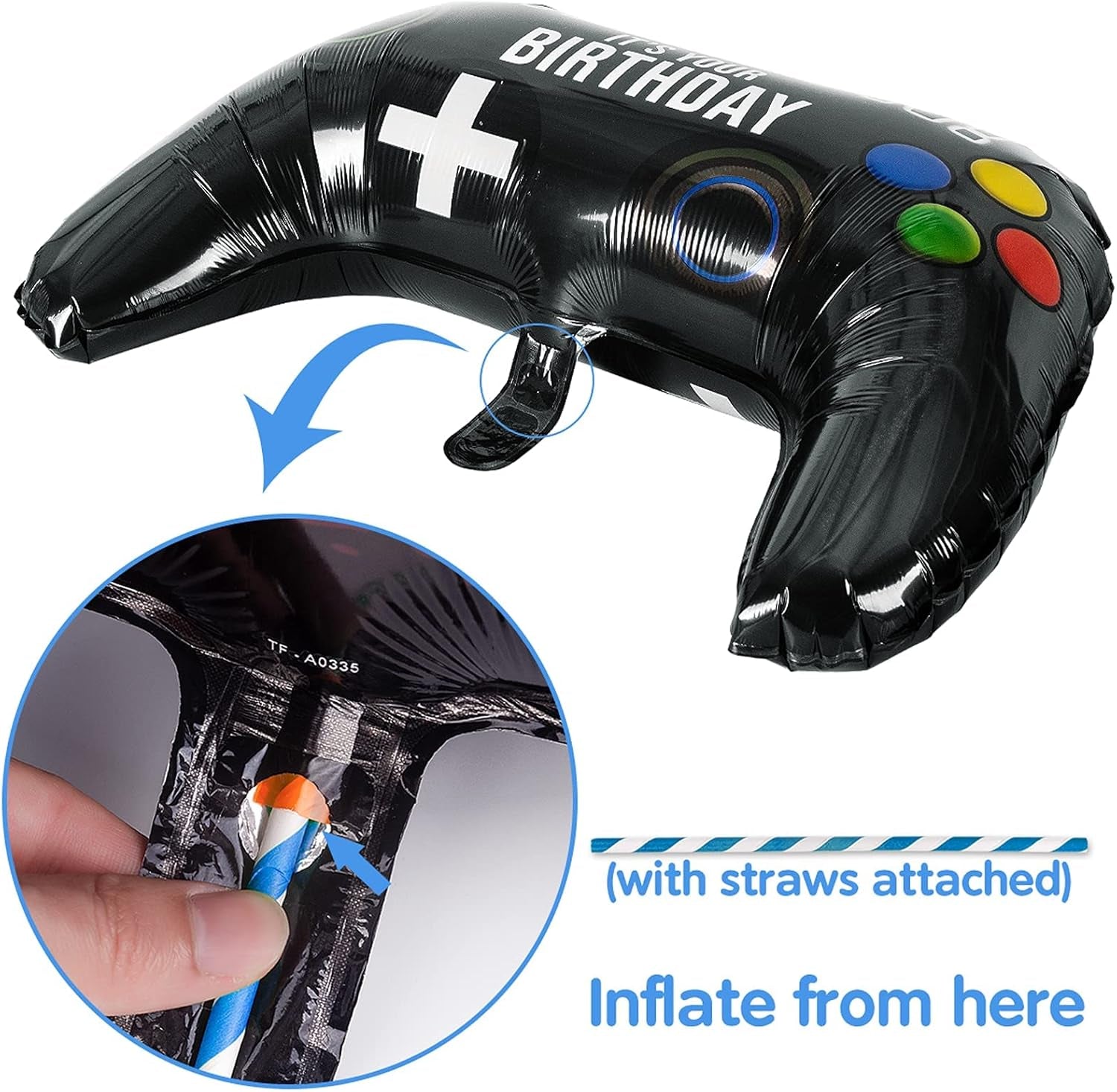 11Th Birthday Decorations for Boys, Gaming Party Decorations Supplies Set, Controller Balloons and Blue Black Balloons, HAPPY BIRTHDAY GAME on WELCOME Hanging Banner for Boys