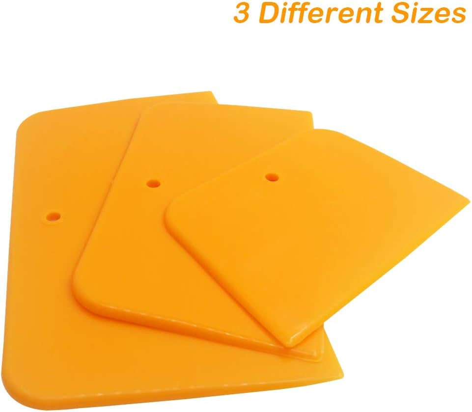 Set of 9 Body Filler Spreaders Automotive Body Fillers,  4, 5, 6 Inch Reusable Plastic Spreader for Applying Fillers, Putties, Glazes, Caulks and Paint