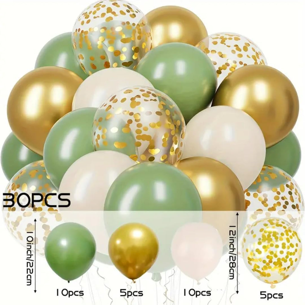 Wild One Birthday Decorations, 1St Birthday Decorations for Boys - Includes 'O N E' Boxes, Wild One Banner, 35 X Green & Gold Baloons - Jungle Safari Party Decorations