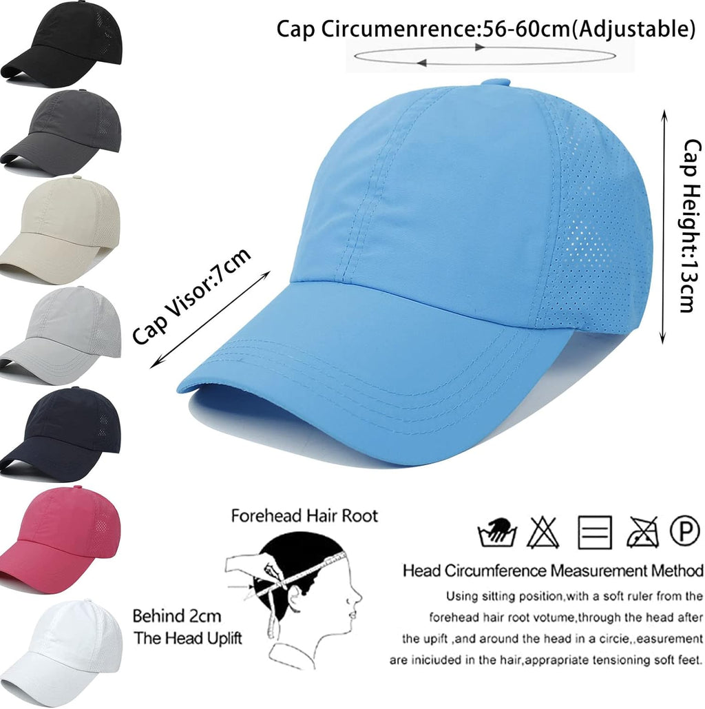 Womens Criss Cross Ponytail Baseball Cap,High Messy Bun Ponycap Quick Drying Mesh Outdoor Sports Hat with Ponytail Hole Adjustable Travel Summer Hat