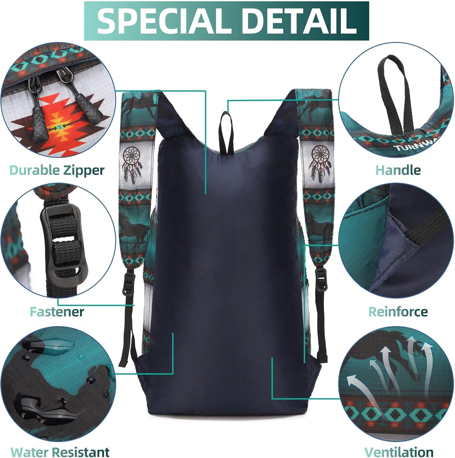 Ultra Lightweight Water-Resistant Packable Backpack, Foldable Hiking Daypack for Travel Camping Cycling Outdoor