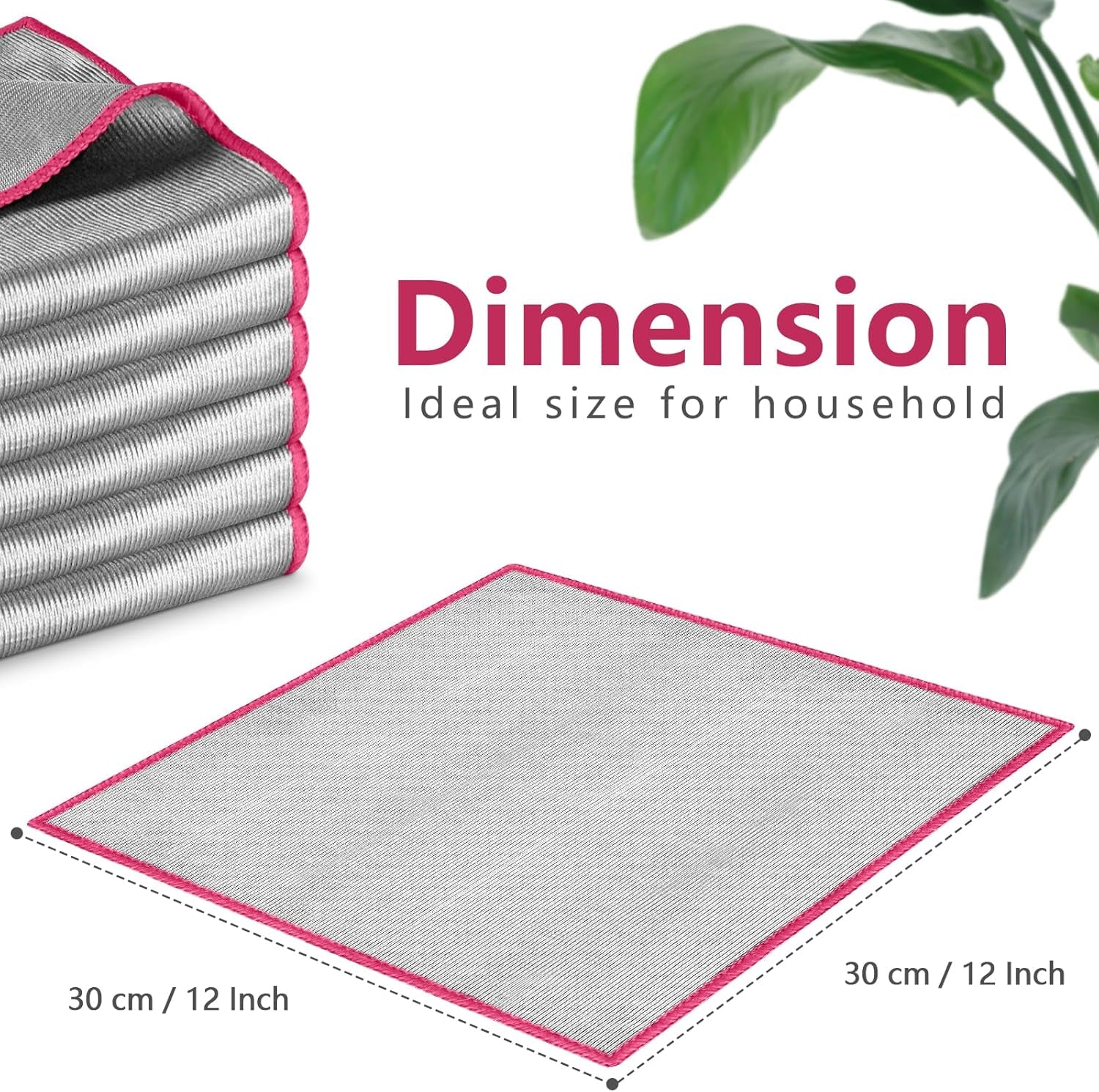 6X Double-Sided Glass Cloth, Window Cleaning Cloths Streak Free, Thickened Magic Cleaning Cloth for Home All Purpose, Lint Free Polishing Cloth for Mirrors, Stainless Steel and Glass Cabinets