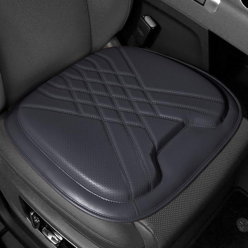 Memory Foam Seat Cushion - 3Cm Height Boost & Coccyx Pain Relief, Breathable Anti-Slip Gel Base for Car/Office Chair, Ergonomic Lumbar Support (Black)