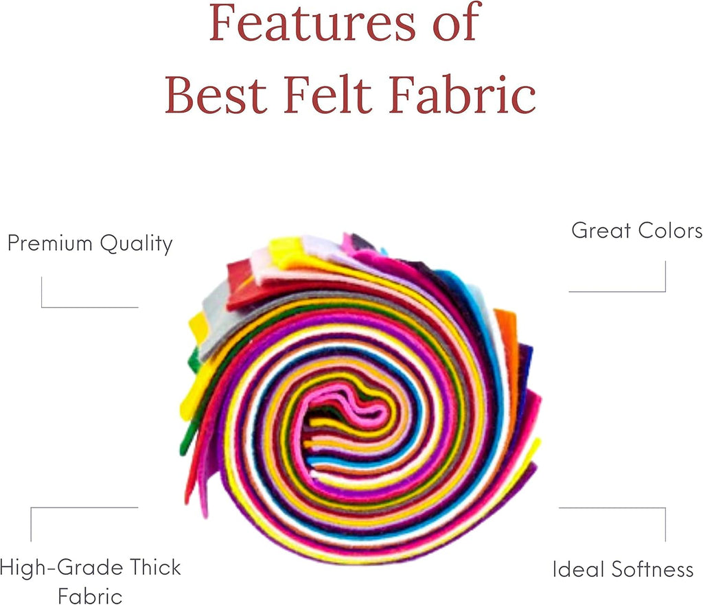 40Pcs Coloured Felt Fabric Sheets 15 X 15 Cm, Fabrics DIY Craftwork Sewing Patchwork, Crafts Assorted Colour Polyester Sheet for Art and Craft