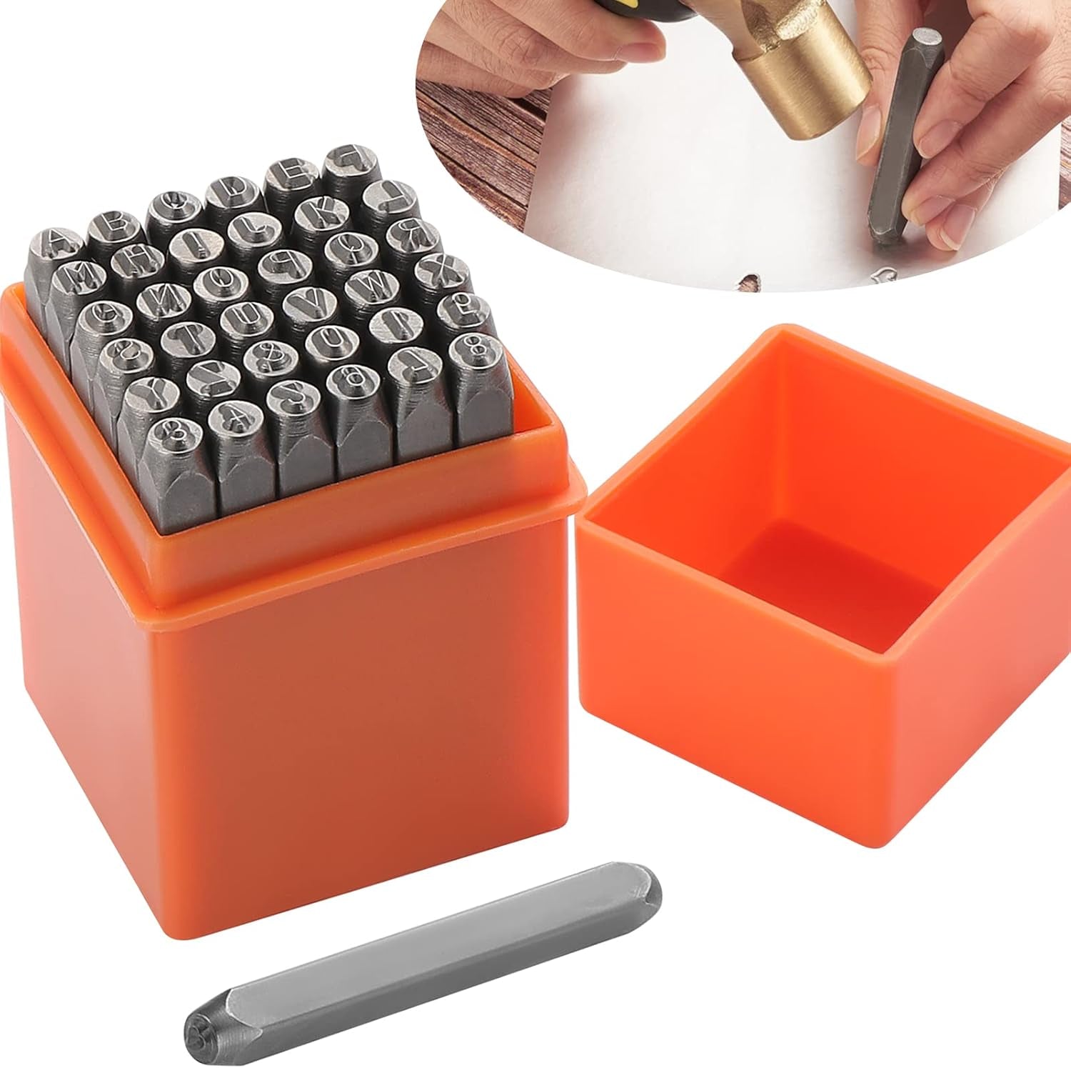 37 Pcs Number and Letter Punch Set, 3Mm Metal Stamping Tool Set, A-Z, 0-9, &, Heart Shape, Letter Number and Symbols Stamp Punch for Stamping Metal Wood Plastic Leather